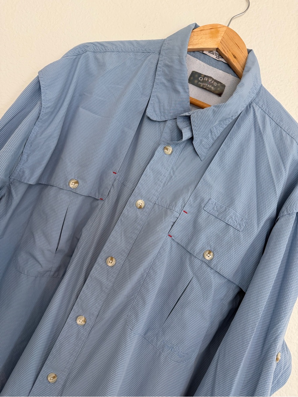 Orvis Men's Light Blue Shirt